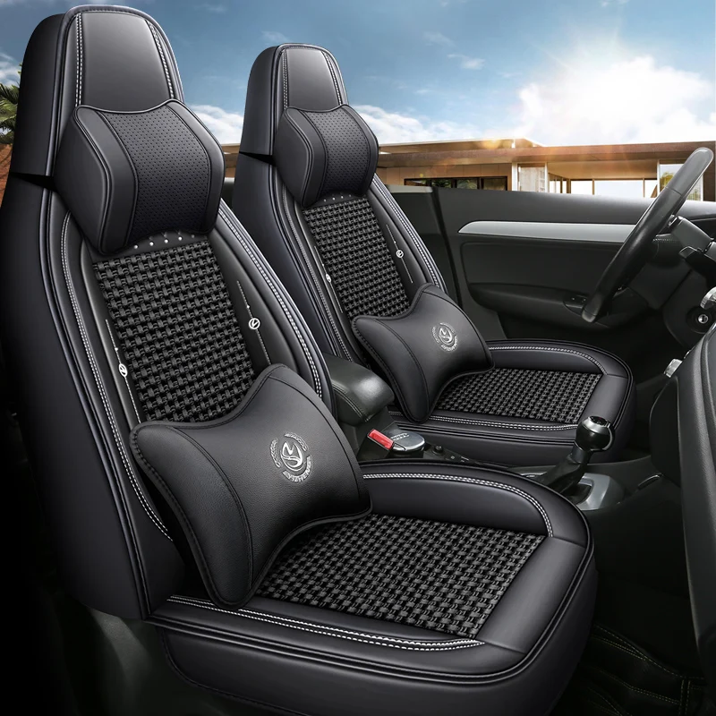 Ice silk material front two-seat car seat covers, headrests and lumbar supports, suitable for models with one-piece head seats
Ice silk material front two-seat car seat covers, headrests and lumbar supports, suitable for models with one-piece head seats