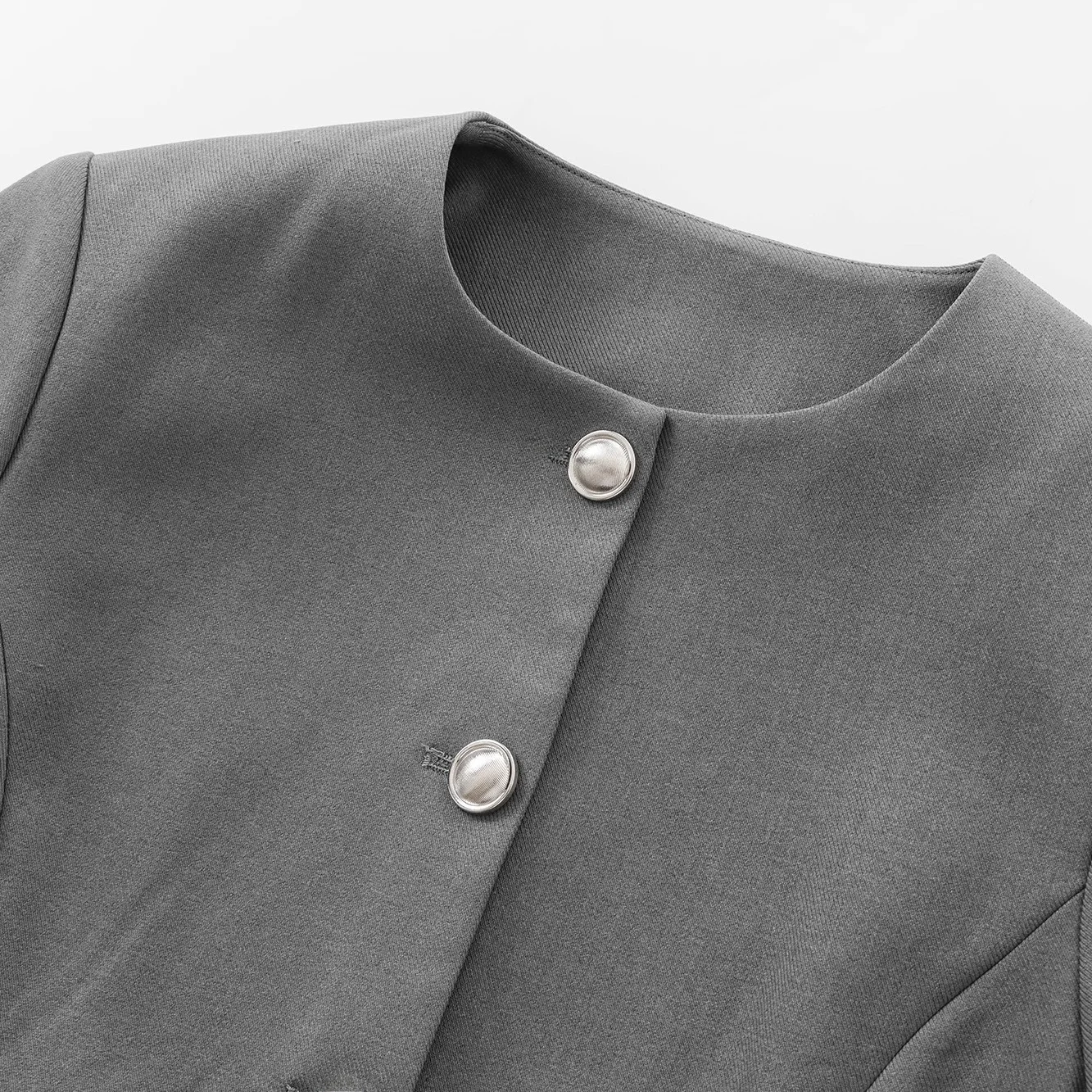 Street Sle Women's Casual Metal Button Suit Jaet Autumn New Arrival Slim Fit round Ne Polyester Fiber Regular Thin
Street Sle Women's Casual Metal Button Suit Jaet Autumn New Arrival Slim Fit round Ne Polyester Fiber Regular Thin