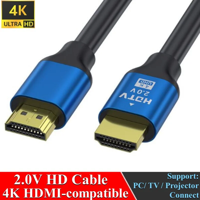 HDMI-compatible Cable 4K High Speed 2.0V HD Cable HDMI-compatible 3D 1080P for TV PC PS3/4 Projector Support HDR 3840*2160 60Hz
HDMI-compatible Cable 4K High Speed 2.0V HD Cable HDMI-compatible 3D 1080P for TV PC PS3/4 Projector Support HDR 3840*2160 60Hz