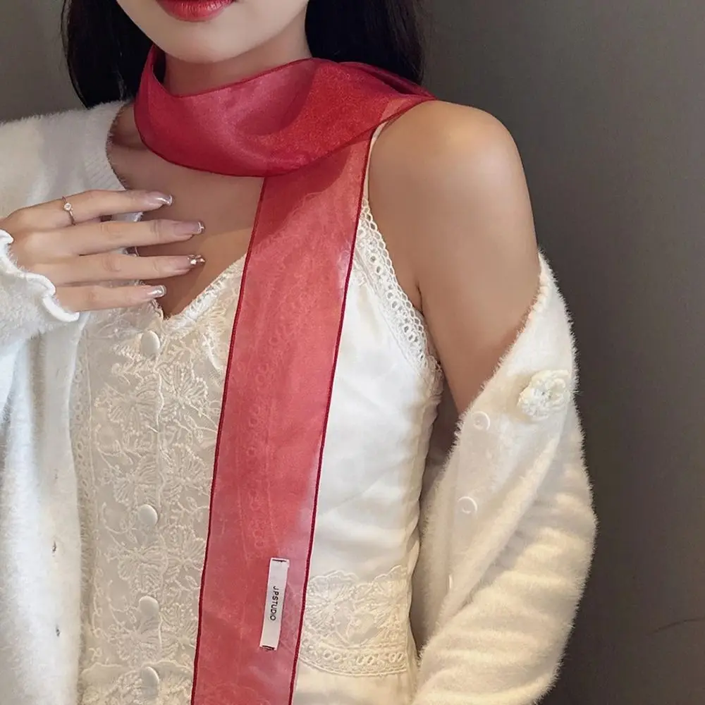 Fashion Silk Material Silk Scarf Pearl Shiny Korean Style Belt Thin Long Narrow Scarf Women
Fashion Silk Material Silk Scarf Pearl Shiny Korean Style Belt Thin Long Narrow Scarf Women