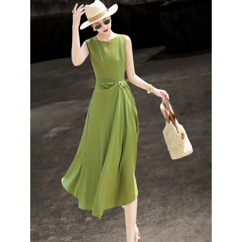 MEXCOCO 2026 Summer New Elegant Minimalist Waist-Cinch Lyocell Acetic Acid Blend Sleeveless Tank Dress Women
MEXCOCO 2026 Summer New Elegant Minimalist Waist-Cinch Lyocell Acetic Acid Blend Sleeveless Tank Dress Women