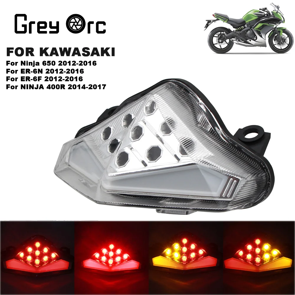 Motorcycle LED Taillight Brake Turn Signal Assembly For KAWASAKI Ninja650 ER6N ER6F 2012-2016 Ninja400R 2014-2017 Accessories
Motorcycle LED Taillight Brake Turn Signal Assembly For KAWASAKI Ninja650 ER6N ER6F 2012-2016 Ninja400R 2014-2017 Accessories