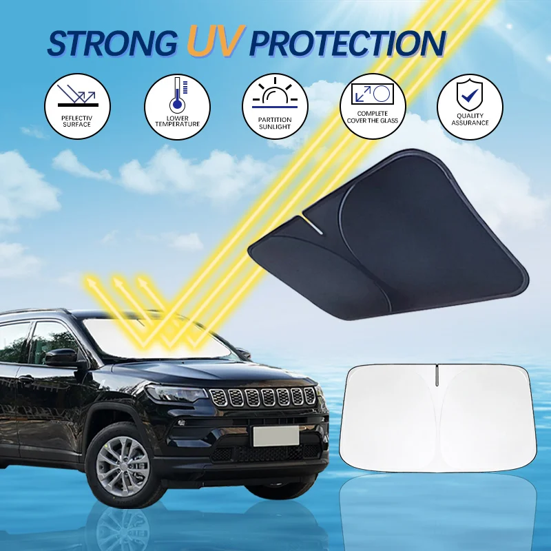 Foldable Car Sun Visor For Jeep Compass Import 1.4T Front Windshield Sunshade Heat Insulation Summer Cooling Auto Accessories
Foldable Car Sun Visor For Jeep Compass Import 1.4T Front Windshield Sunshade Heat Insulation Summer Cooling Auto Accessories