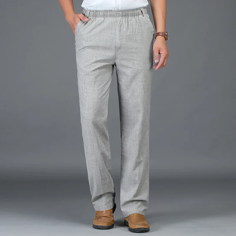 Men Trousers Casual Pants Men Linen Pants Summer Thin Elastic waist Business Office Plus size E6055
Men Trousers Casual Pants Men Linen Pants Summer Thin Elastic waist Business Office Plus size E6055