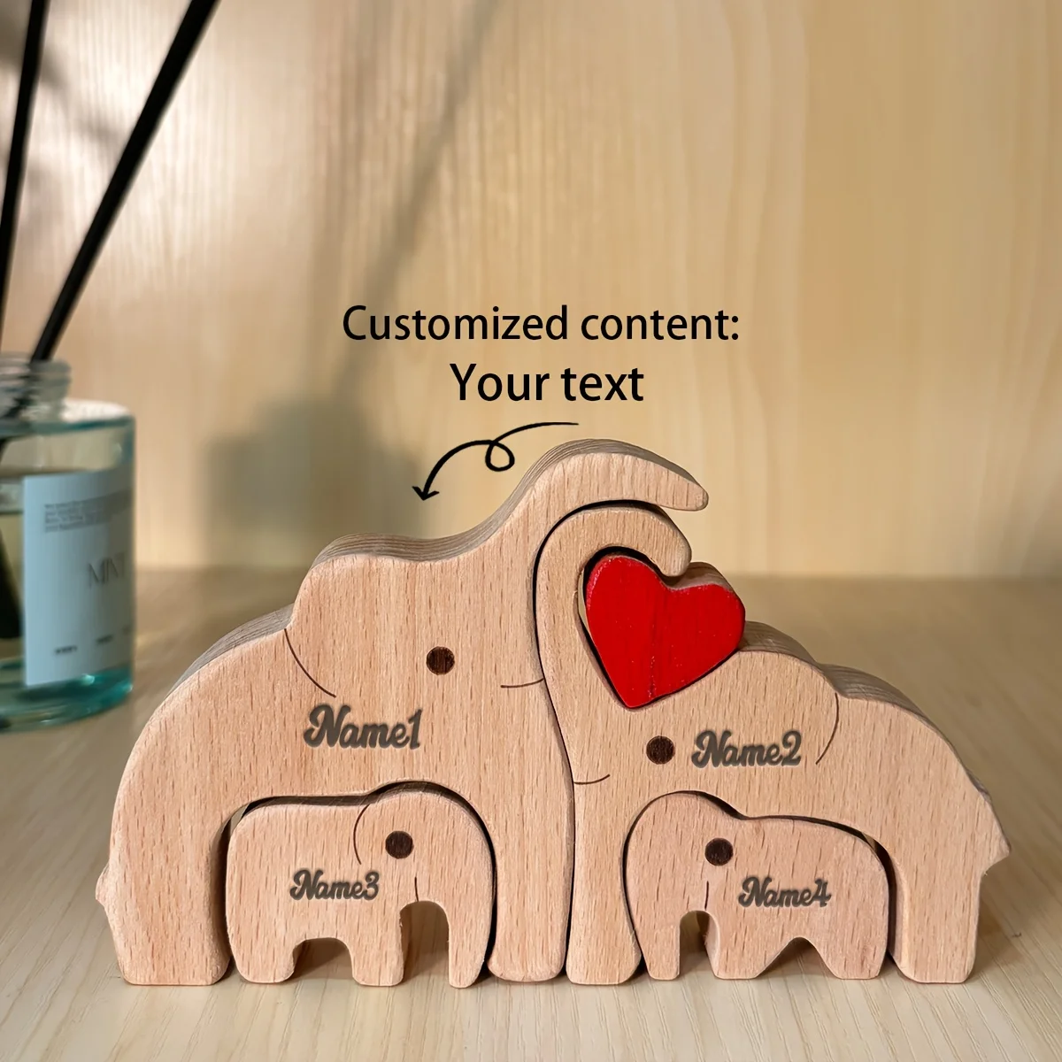Charming Wooden Elephant Puzzle Sculpture Festive Elephant Family Wood Home Decor for Indoor Outdoor Holiday Gift for Birthdays
Charming Wooden Elephant Puzzle Sculpture Festive Elephant Family Wood Home Decor for Indoor Outdoor Holiday Gift for Birthdays