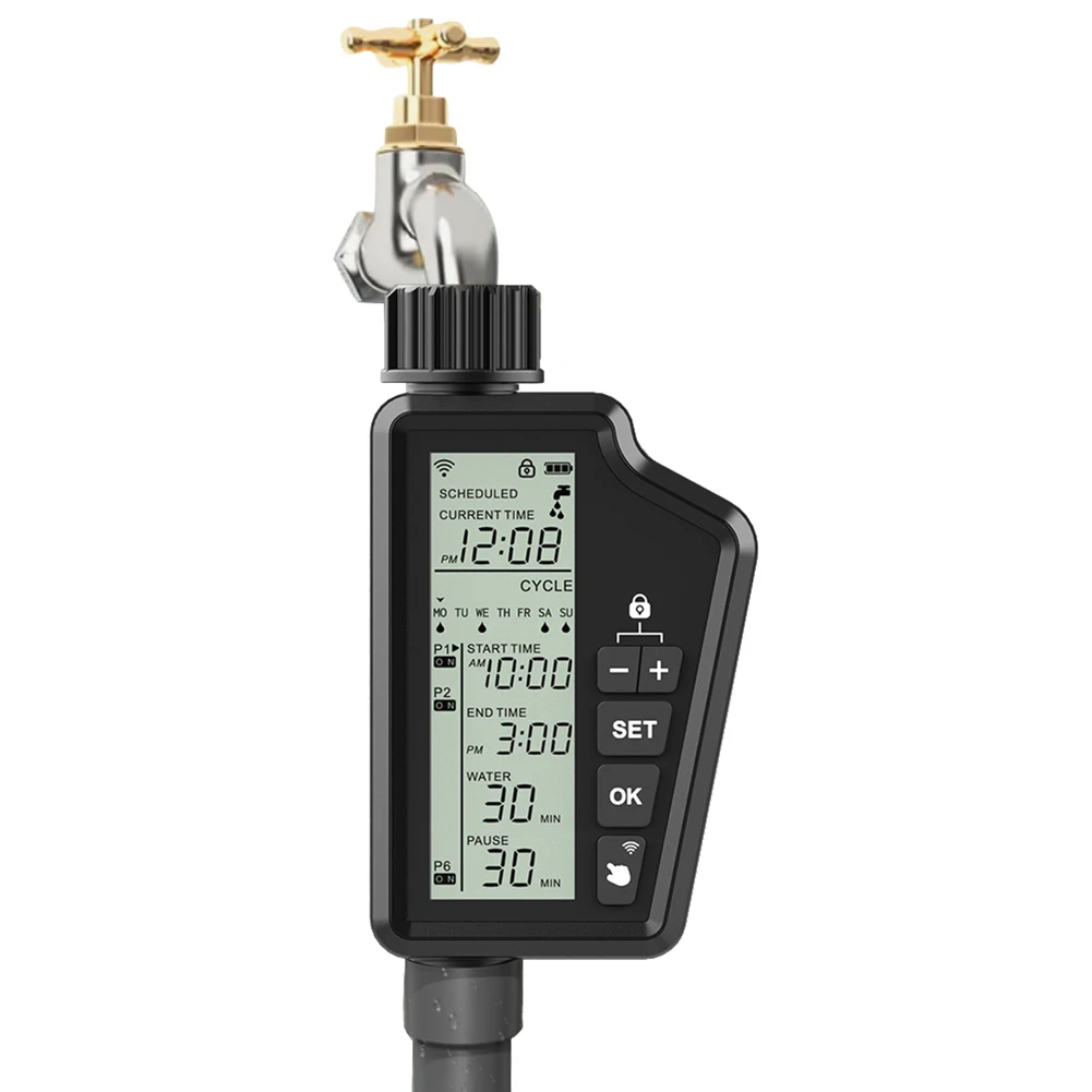 WiFi Automatic Water Timer Rain Delay Hose Faucet Timer Automatic Irrigation System Controller for Garden Lawn Irrigation System
WiFi Automatic Water Timer Rain Delay Hose Faucet Timer Automatic Irrigation System Controller for Garden Lawn Irrigation System
