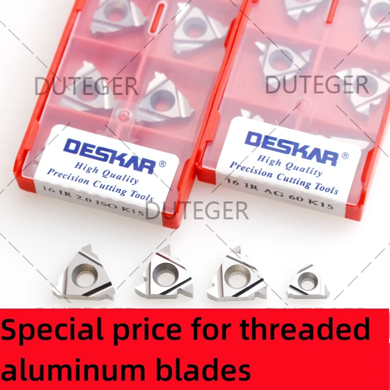 DESKAR Original16ER 16IR A55 A60 G55 G60 AG55 AG60 K15 Токарный инструмент для нарезания резьбы Токарный станок с ЧПУ Режущая вставка Лезвие для алюминия
DESKAR Original16ER 16IR A55 A60 G55 G60 AG55 AG60 K15 Токарный инструмент для нарезания резьбы Токарный станок с ЧПУ Режущая вставка Лезвие для алюминия