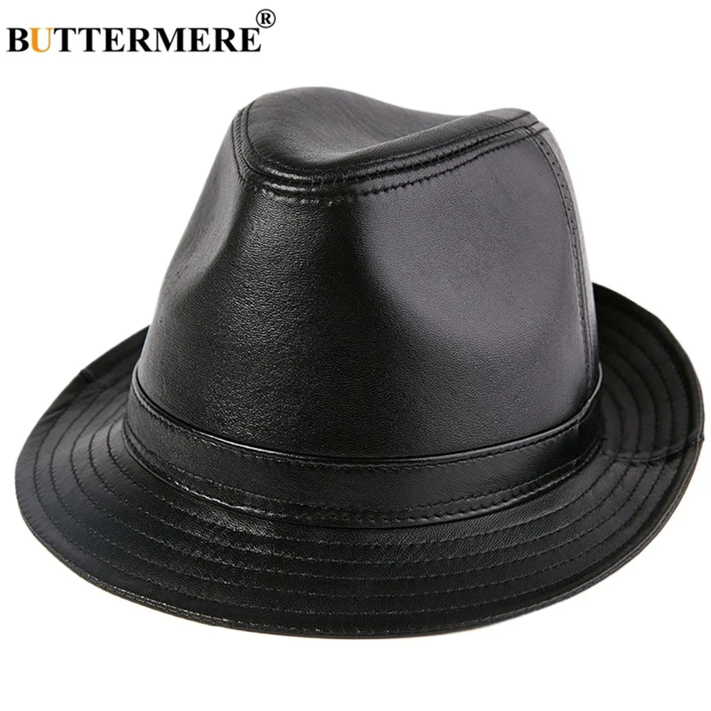 BUTTERMERE Brand New Black Fedora Real Leather Jazz Hat Men Autumn Winter Genuine Sheepskin British Style Men's Brown Top Hat
BUTTERMERE Brand New Black Fedora Real Leather Jazz Hat Men Autumn Winter Genuine Sheepskin British Style Men's Brown Top Hat