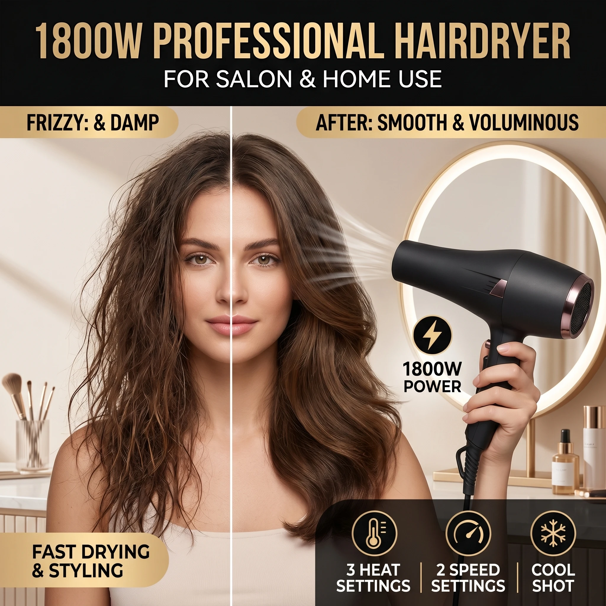 Professional High-Power Hair Dryer for Salon Constant Temperature Quick Dry Women's Styling Tool for Homes Hotels
Professional High-Power Hair Dryer for Salon Constant Temperature Quick Dry Women's Styling Tool for Homes Hotels