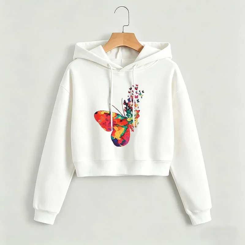 Gothic Vintage Colorful Butterfly Print Cropped Sweatshirt Crop Top Hoodie Y2k Sweatshirts Casual Style Clothes
Gothic Vintage Colorful Butterfly Print Cropped Sweatshirt Crop Top Hoodie Y2k Sweatshirts Casual Style Clothes