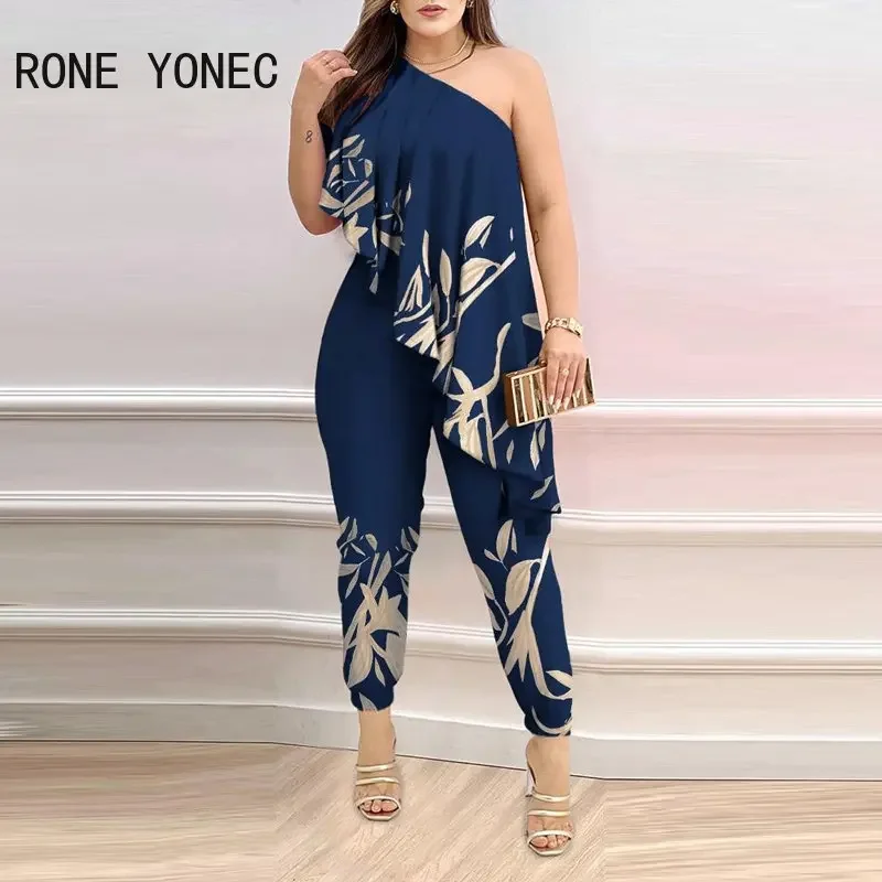 2023 Women Elegant Sexy All Over Print Diagonal Collar Asymmetrical Elastic Waist Ankle Length Pants Sets
2023 Women Elegant Sexy All Over Print Diagonal Collar Asymmetrical Elastic Waist Ankle Length Pants Sets