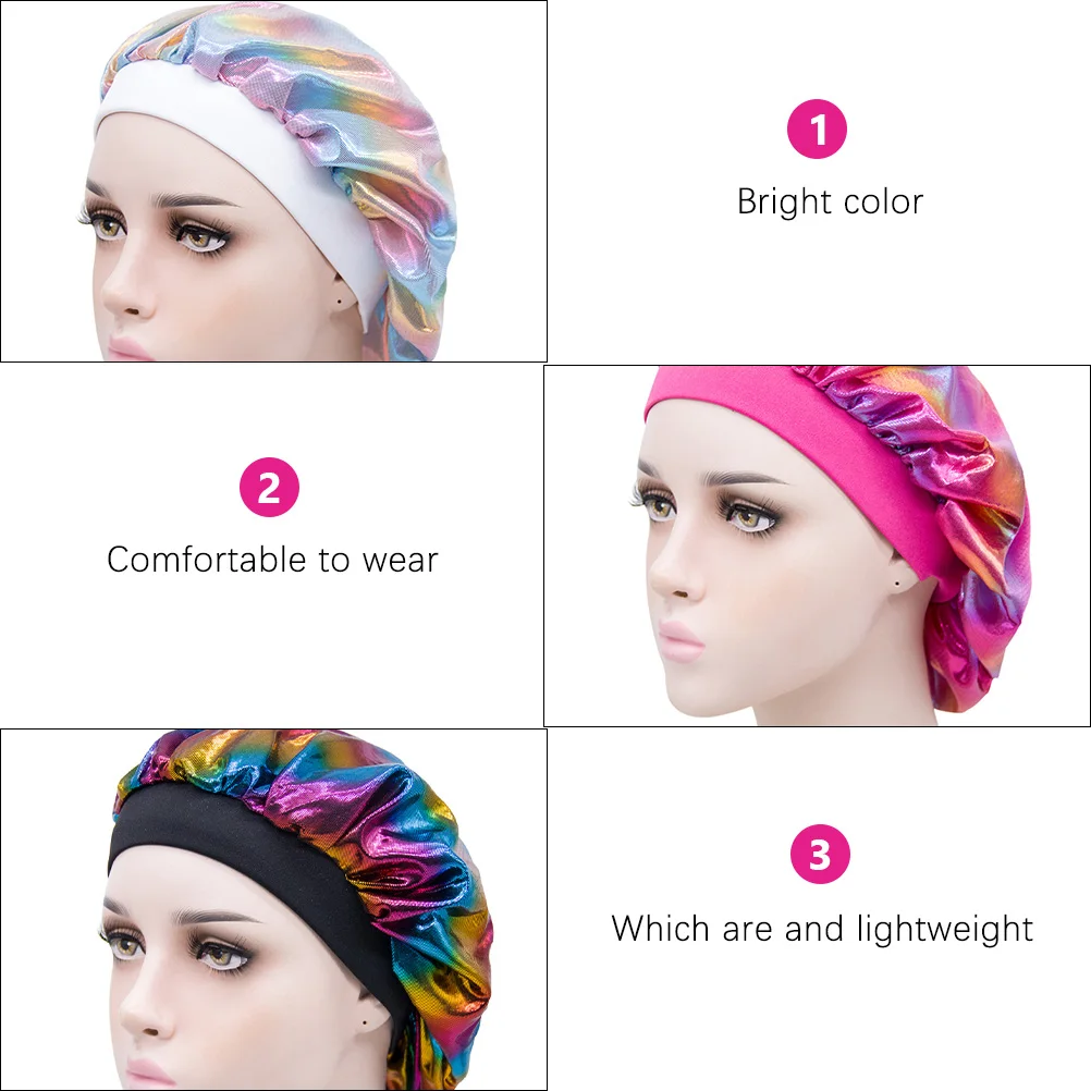 5Pcs Elastic Bonnet Caps Polyester Bathing Shower Caps Laser Foldable Travel Hair Bonnet Night Hat Night
5Pcs Elastic Bonnet Caps Polyester Bathing Shower Caps Laser Foldable Travel Hair Bonnet Night Hat Night