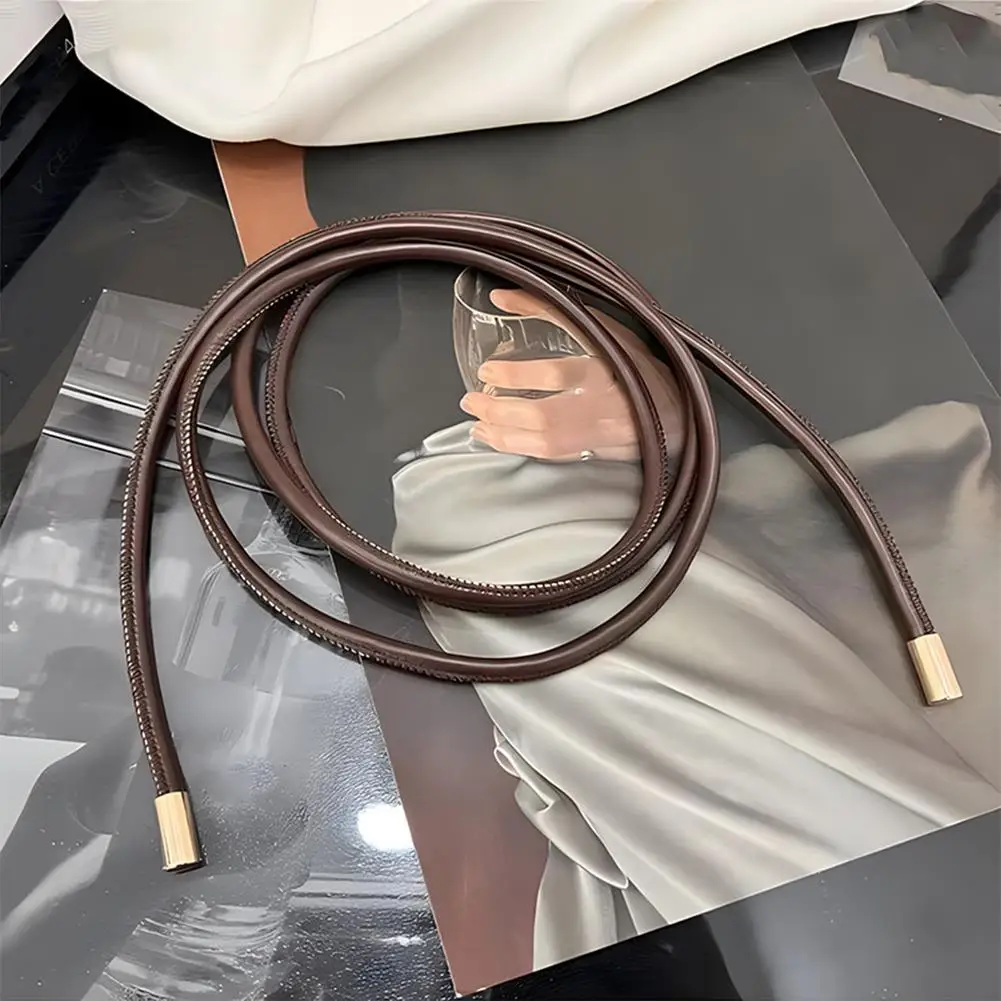 Тонкий кожаный пояс Элегантный декор на ремешке - завязанный пояс с длинной веревкой Аксессуар для модных платьев
Тонкий кожаный пояс Элегантный декор на ремешке - завязанный пояс с длинной веревкой Аксессуар для модных платьев