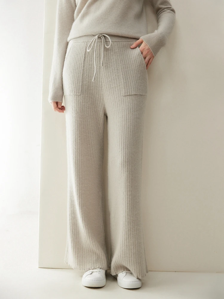 Thick Autumn Winter Straight-Leg Pants Women's Warm Soft Solid Elegant Comfort 100% Cashmere Knitted Trousers Basic Bottoms
Thick Autumn Winter Straight-Leg Pants Women's Warm Soft Solid Elegant Comfort 100% Cashmere Knitted Trousers Basic Bottoms