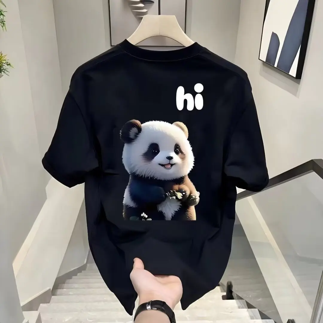 Summer New Men's Short-Sleeve T-Shirt with Panda Cartoon Pattern Print, Loose Fit
Summer New Men's Short-Sleeve T-Shirt with Panda Cartoon Pattern Print, Loose Fit