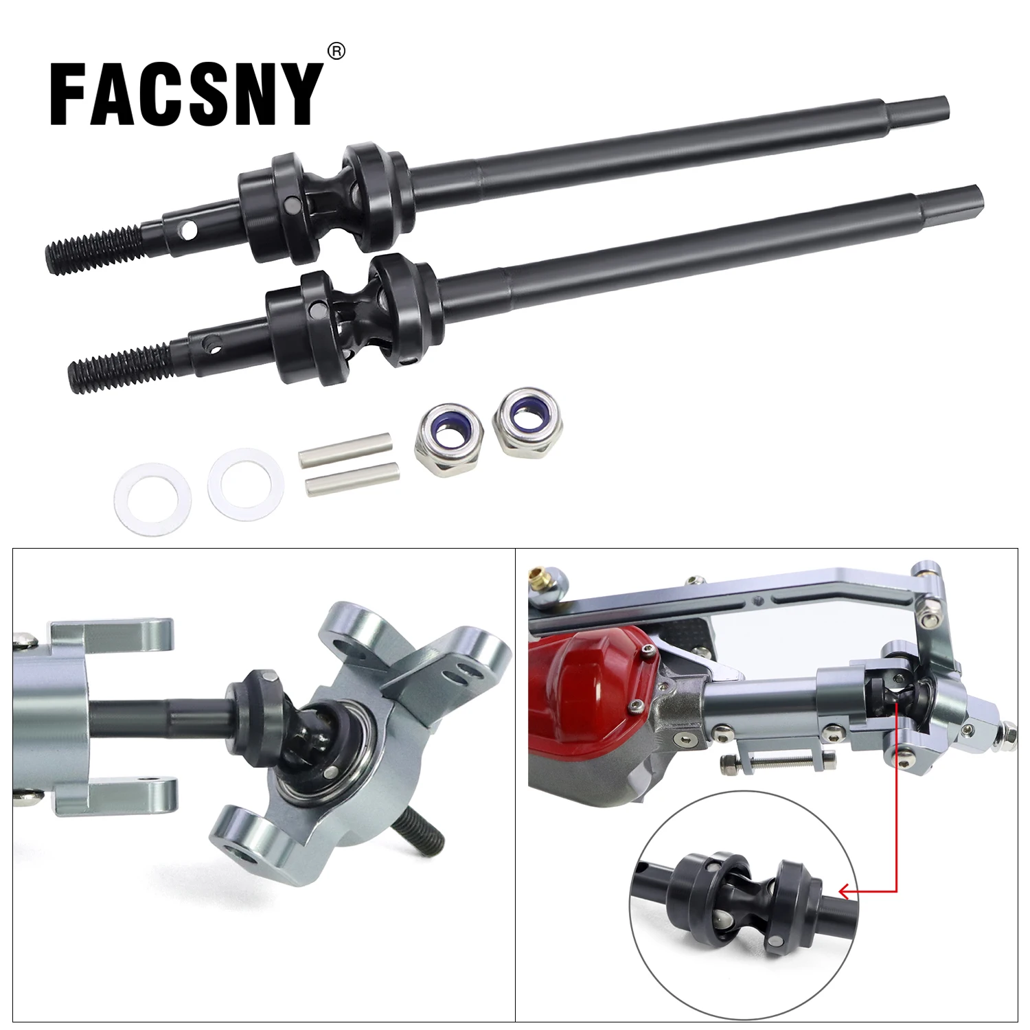 Hard Steel Front CVD Constant Velocity Driveshaft 3-Section Drive Shaft For 1/10 RC Crawler SCX10 I Straight Axle Upgrade Parts
Hard Steel Front CVD Constant Velocity Driveshaft 3-Section Drive Shaft For 1/10 RC Crawler SCX10 I Straight Axle Upgrade Parts