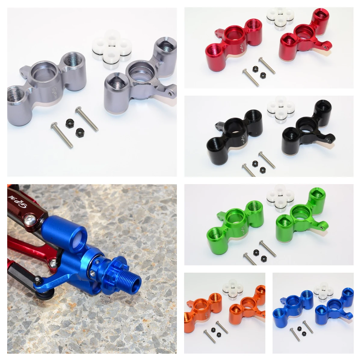 GPM ALUMINUM FRONT/REAR KNUCKLE ARM WITH DELRIN COLLARS For 1/8 E6 III HX MONSTER TRUCK EP #505005
GPM ALUMINUM FRONT/REAR KNUCKLE ARM WITH DELRIN COLLARS For 1/8 E6 III HX MONSTER TRUCK EP #505005