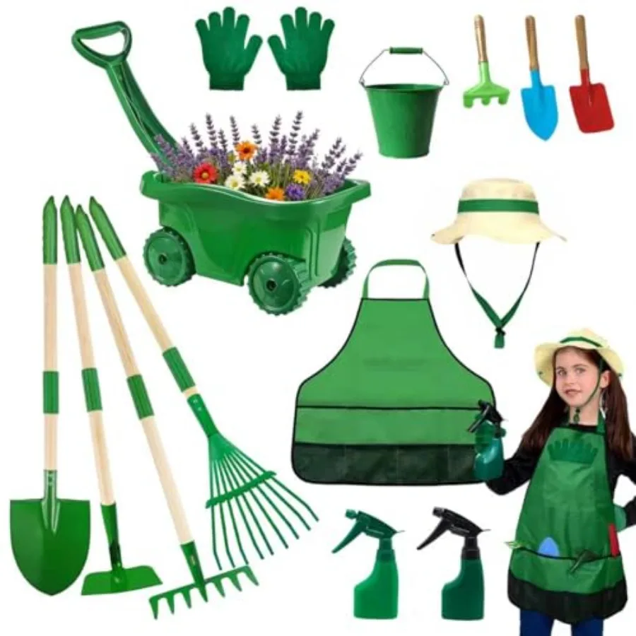 Gardening Tools Set15Pcs Wheelbarrow Set for with Shovel Rake Watering Can Outdoor Backyard Farm Digging Toys Halloween Christm
Gardening Tools Set15Pcs Wheelbarrow Set for with Shovel Rake Watering Can Outdoor Backyard Farm Digging Toys Halloween Christm