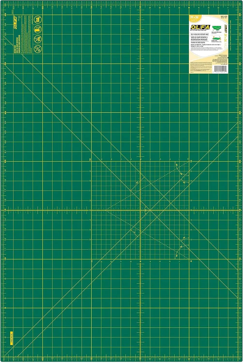 24x36 Inch Self-Healing Rotary Cutting Mat, Double-Sided with Grid for Quilting, Sewing, Fabric & Crafts
24x36 Inch Self-Healing Rotary Cutting Mat, Double-Sided with Grid for Quilting, Sewing, Fabric & Crafts