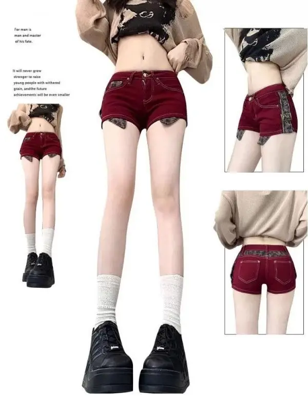American Style Retro Denim Super Short Shorts Low Waist Slimming Splice Elastic Straight Leg Butt Lifting Hot Shorts for Women
American Style Retro Denim Super Short Shorts Low Waist Slimming Splice Elastic Straight Leg Butt Lifting Hot Shorts for Women