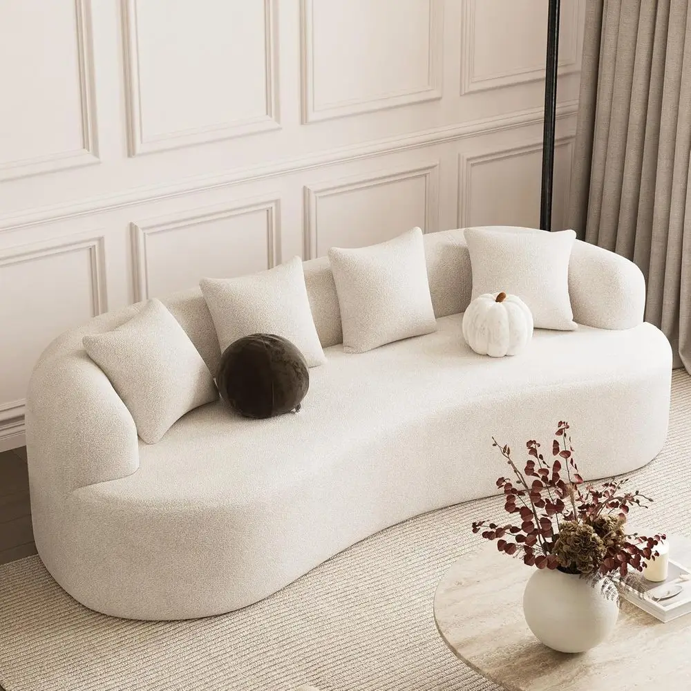 Curved Chenille Cloud Couch, Plush Deep 4-Seater Oversized Sofa for Living Room, Ideal for Small Spaces, Cream White, No Assembl
Curved Chenille Cloud Couch, Plush Deep 4-Seater Oversized Sofa for Living Room, Ideal for Small Spaces, Cream White, No Assembl