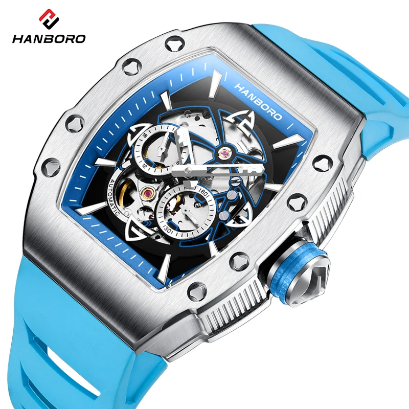 HANBORO Men Automatic Watch 1963 Luxury 50M Waterproof Sapphire Chronograph Tonneau Mechanical Wristwatch Male Clock Swim
HANBORO Men Automatic Watch 1963 Luxury 50M Waterproof Sapphire Chronograph Tonneau Mechanical Wristwatch Male Clock Swim