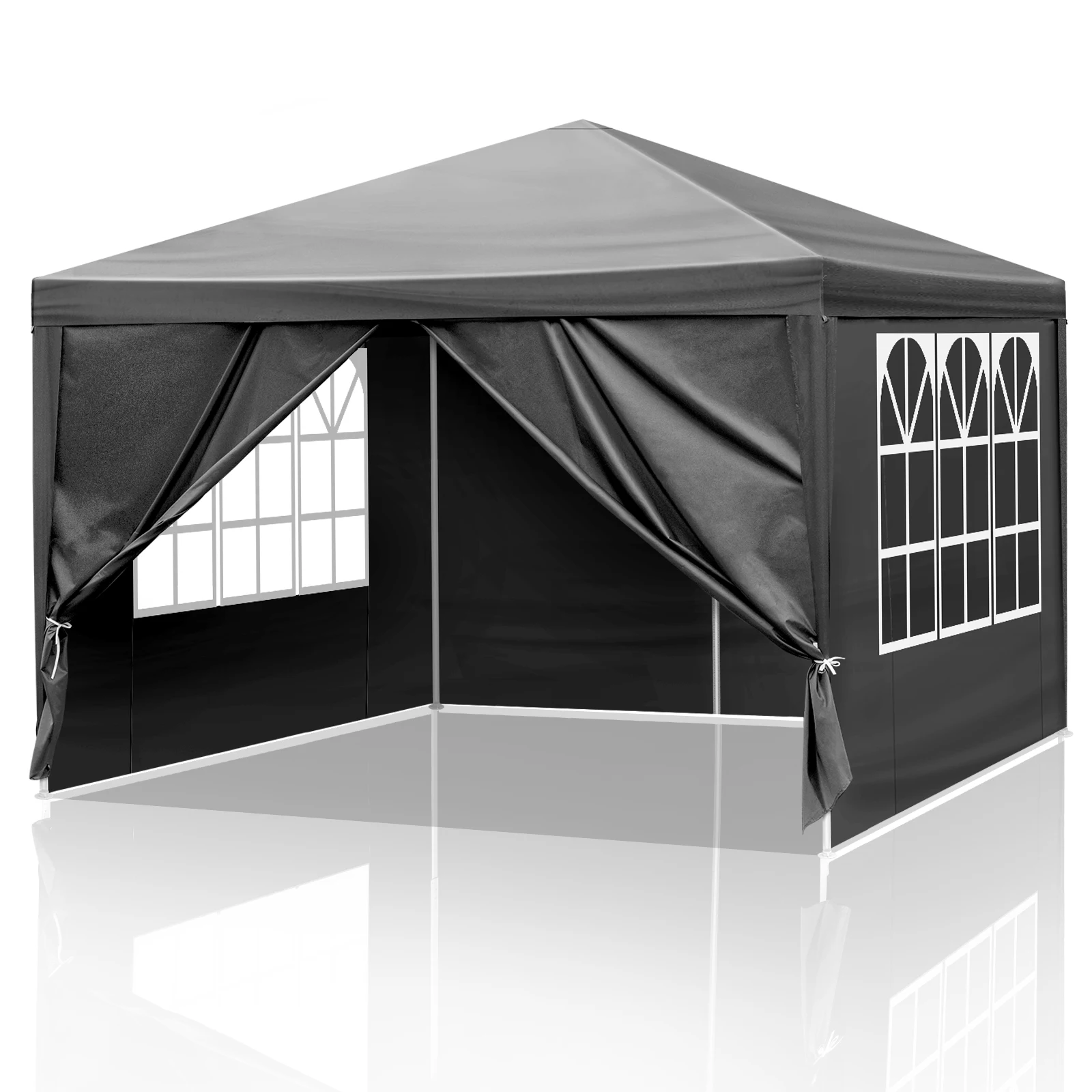 10'x10' Gazebo Waterproof Outdoor Canopy Patio Tent Party Tent for Wedding BBQ Cater, Black
10'x10' Gazebo Waterproof Outdoor Canopy Patio Tent Party Tent for Wedding BBQ Cater, Black
