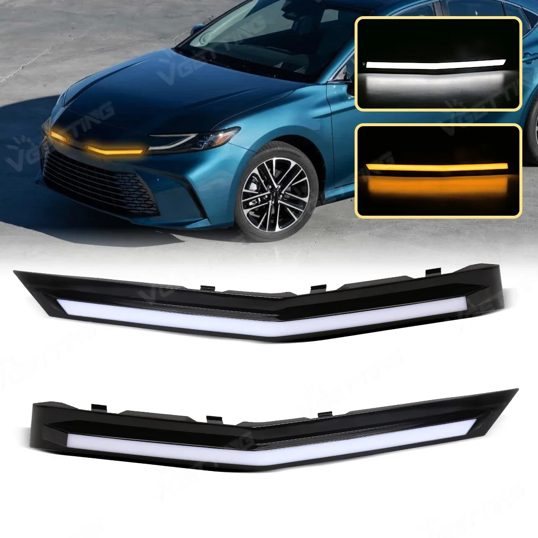 Car Front Engine Hood Vent Cover DRL For Toyota Camry 2024 2025 9th Gen Sequential Flow Turn Signal LED Daytime Running Light
Car Front Engine Hood Vent Cover DRL For Toyota Camry 2024 2025 9th Gen Sequential Flow Turn Signal LED Daytime Running Light