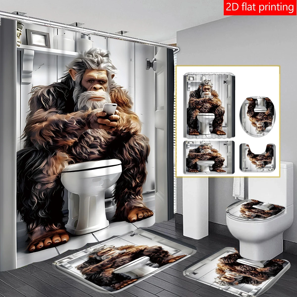 4pcs Savage Theme Pattern Printed Shower Curtain Set, Wet & Dry Bathroom 4-Piece Set, Home Decor Shower Curtain with 12 Shower C
4pcs Savage Theme Pattern Printed Shower Curtain Set, Wet & Dry Bathroom 4-Piece Set, Home Decor Shower Curtain with 12 Shower C