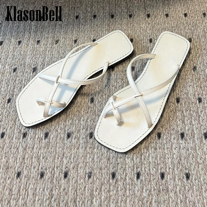 5.10 KlasonBell Fashion Sexy Cross Strap Flip-flops Women's Slippers Square Toe Genuine Leather Outdoor Flat Sandals
5.10 KlasonBell Fashion Sexy Cross Strap Flip-flops Women's Slippers Square Toe Genuine Leather Outdoor Flat Sandals
