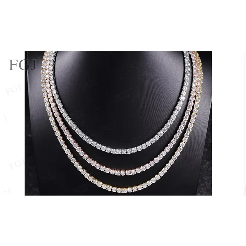Full Size 2-6.5mm Moissanite Bracelet Necklace Sterling Silver Gold Man's Gemstone Tennis Chain Hip-Hop For Anniversary Gift
Full Size 2-6.5mm Moissanite Bracelet Necklace Sterling Silver Gold Man's Gemstone Tennis Chain Hip-Hop For Anniversary Gift