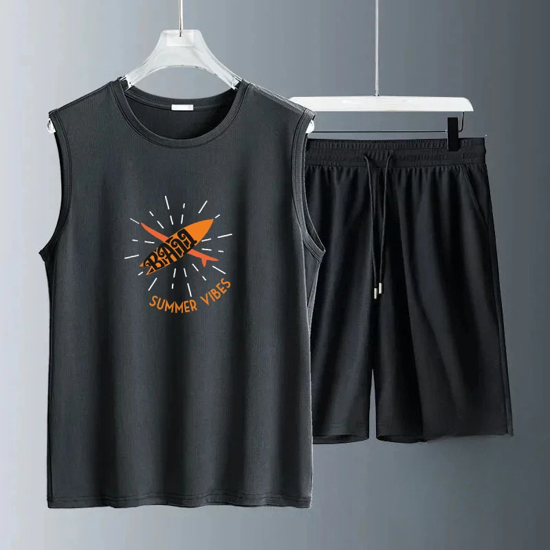 2025 Men Casual Sleeveless Summer Orange rocket print Set Fashion Sports Tshirts+shorts suits Lightweight Breathable tracksuits
2025 Men Casual Sleeveless Summer Orange rocket print Set Fashion Sports Tshirts+shorts suits Lightweight Breathable tracksuits