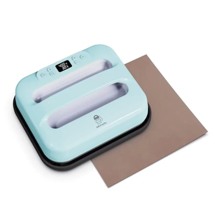 Smart Heat Press Machine 12 x 10 for T-shirts and sublimation, sky blue ABS plastic body, portable digital design with Bluetoot
Smart Heat Press Machine 12 x 10 for T-shirts and sublimation, sky blue ABS plastic body, portable digital design with Bluetoot