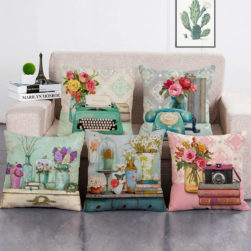 Vintage Flowers Print Cushions Cover Peach Blossom Home Decor Pillow Case Decorative Pink Blue Throw Pillowcase
Vintage Flowers Print Cushions Cover Peach Blossom Home Decor Pillow Case Decorative Pink Blue Throw Pillowcase