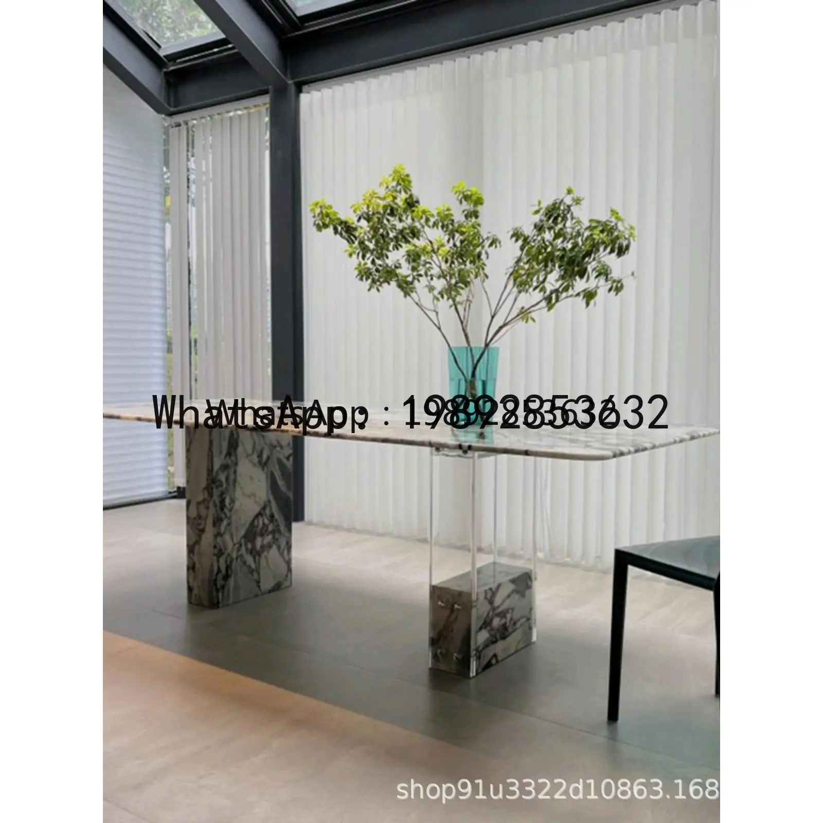 Z1 Home Rectangular Minimalist Marble Floating Acrylic Dining Table for Various Sizes of Apartments with Metal Frame Long Table
Z1 Home Rectangular Minimalist Marble Floating Acrylic Dining Table for Various Sizes of Apartments with Metal Frame Long Table