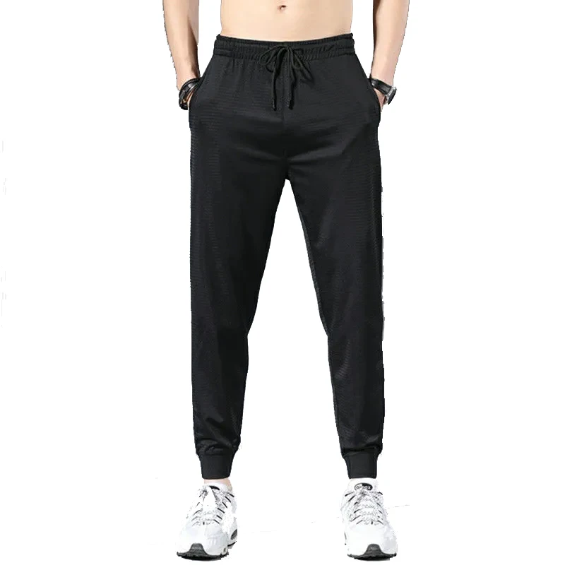 Trousers Men's Summer Thin Mesh Breathable Ice Pants Drawstring Straight Loose Stretch Quick Dry Casual Pants Pantalones Hombre
Trousers Men's Summer Thin Mesh Breathable Ice Pants Drawstring Straight Loose Stretch Quick Dry Casual Pants Pantalones Hombre