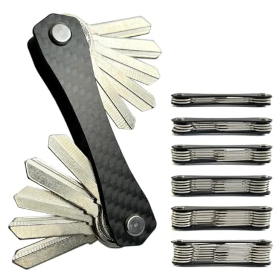 Pocket Key Organizer Made of Carbon Fiber, Compact Key Chain Holder 4-14 Keys
Pocket Key Organizer Made of Carbon Fiber, Compact Key Chain Holder 4-14 Keys