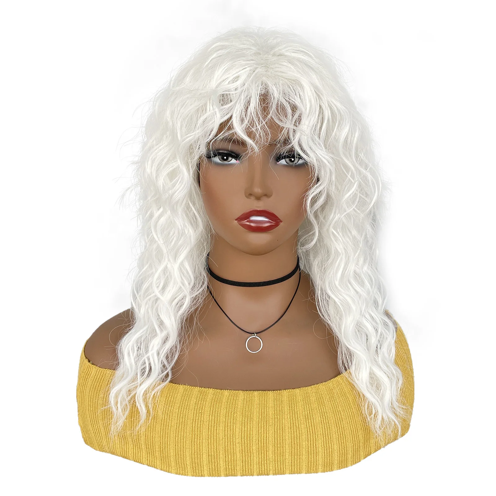 BCHR Long White Curly Wig Cosplay Anime Synthetic Water Wave Wigs with Bang for Women Hair
BCHR Long White Curly Wig Cosplay Anime Synthetic Water Wave Wigs with Bang for Women Hair