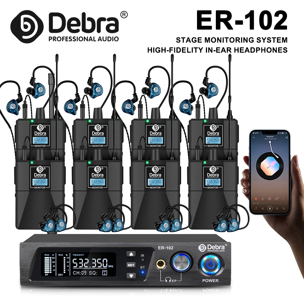 Беспроводная система мониторинга Debra ER-102 UHF с несколькими передатчиками для сценических выступлений и церквей
Беспроводная система мониторинга Debra ER-102 UHF с несколькими передатчиками для сценических выступлений и церквей