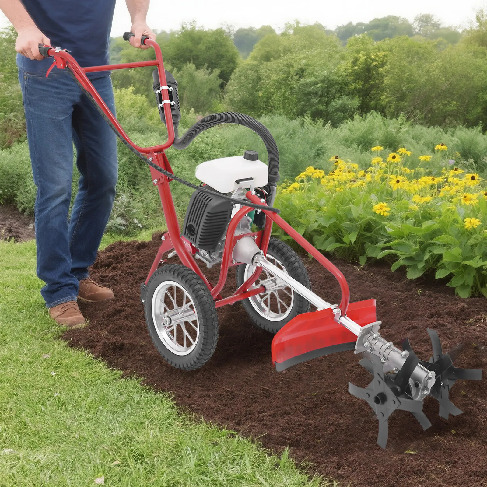 Gasoline Cultivator, 4HP Mini Cultivator, Micro Cultivator with 4-Stroke Gasoline Engine for Plowing, Tilling, Weeding
Gasoline Cultivator, 4HP Mini Cultivator, Micro Cultivator with 4-Stroke Gasoline Engine for Plowing, Tilling, Weeding