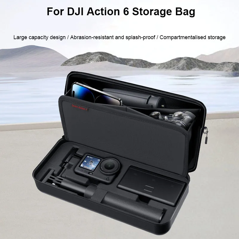 For DJI Osmo Action 6 Case, Shockproof Waterproof Compact Travel Storage Bag with Compartmentalized Design
For DJI Osmo Action 6 Case, Shockproof Waterproof Compact Travel Storage Bag with Compartmentalized Design