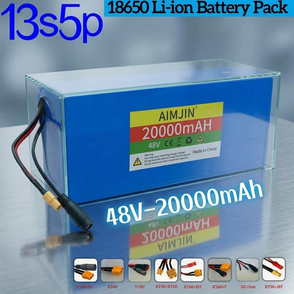 13S5P 48V 20Ah Lithium Battery Pack High Performance Rechargeable for E-bike Scooter Accessory
13S5P 48V 20Ah Lithium Battery Pack High Performance Rechargeable for E-bike Scooter Accessory
