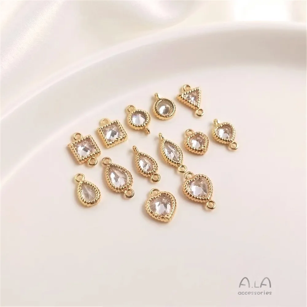 Color Preservation 14K Gold Inlaid Heart-shaped Geometric Square Round Drop-shaped Zircon Pendant Diy Jewelry Accessories
Color Preservation 14K Gold Inlaid Heart-shaped Geometric Square Round Drop-shaped Zircon Pendant Diy Jewelry Accessories
