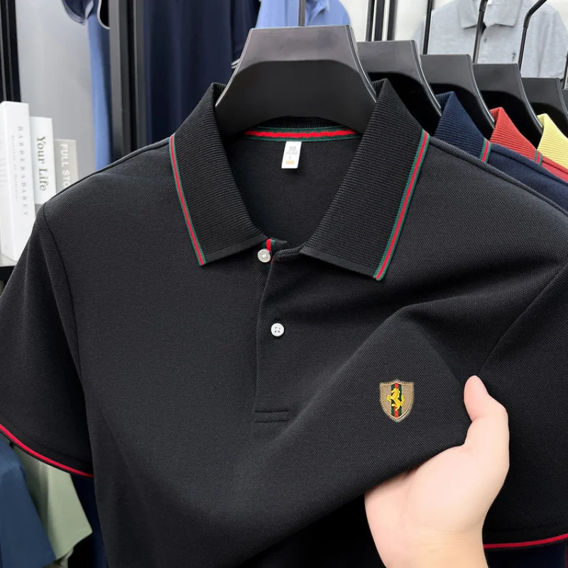 Luxury brand polo shirt fashionable printed men's short sleeved summer new cotton blend comfortable casual striped lapel T-shirt
Luxury brand polo shirt fashionable printed men's short sleeved summer new cotton blend comfortable casual striped lapel T-shirt
