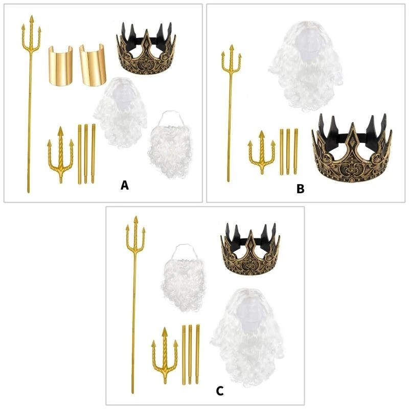 HX6F Nobleman Role Playing Set Hairpiece Beard Chaplet Mediaeval Royal Costume
HX6F Nobleman Role Playing Set Hairpiece Beard Chaplet Mediaeval Royal Costume