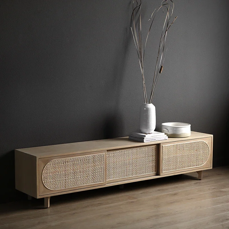 Wind Solid Wood Rattan TV Cabinet Small Apartment Living Room Integrated Wall Audio-Visual Cabinet
Wind Solid Wood Rattan TV Cabinet Small Apartment Living Room Integrated Wall Audio-Visual Cabinet