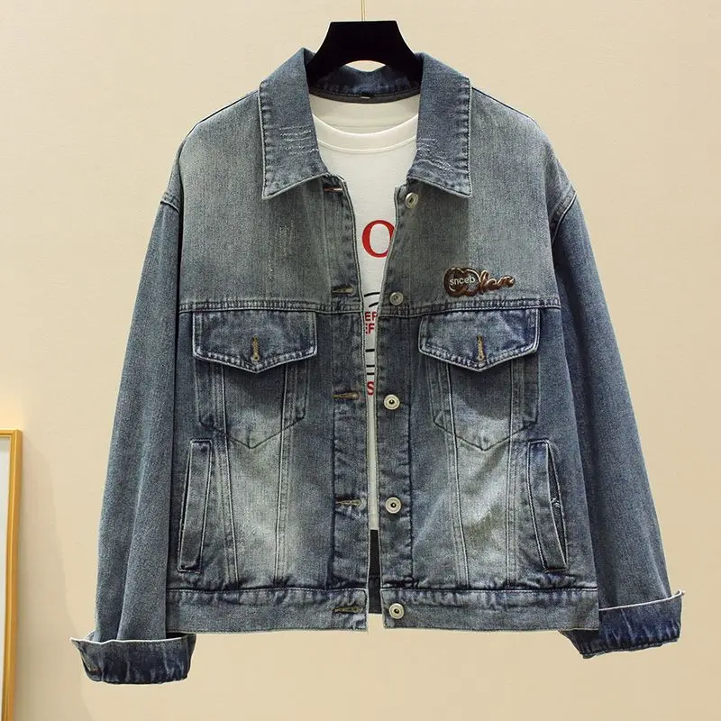 Spring Autumn Denim Jackets Women's Short Outwear 2024 New Fashion Loose Embroidery Casual Jeans Coat Tops Street Clothes
Spring Autumn Denim Jackets Women's Short Outwear 2024 New Fashion Loose Embroidery Casual Jeans Coat Tops Street Clothes