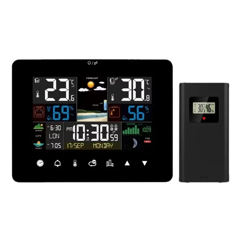 Touch screen weather station digital indoor and outdoor meter with temperature and humidity sensor
Touch screen weather station digital indoor and outdoor meter with temperature and humidity sensor