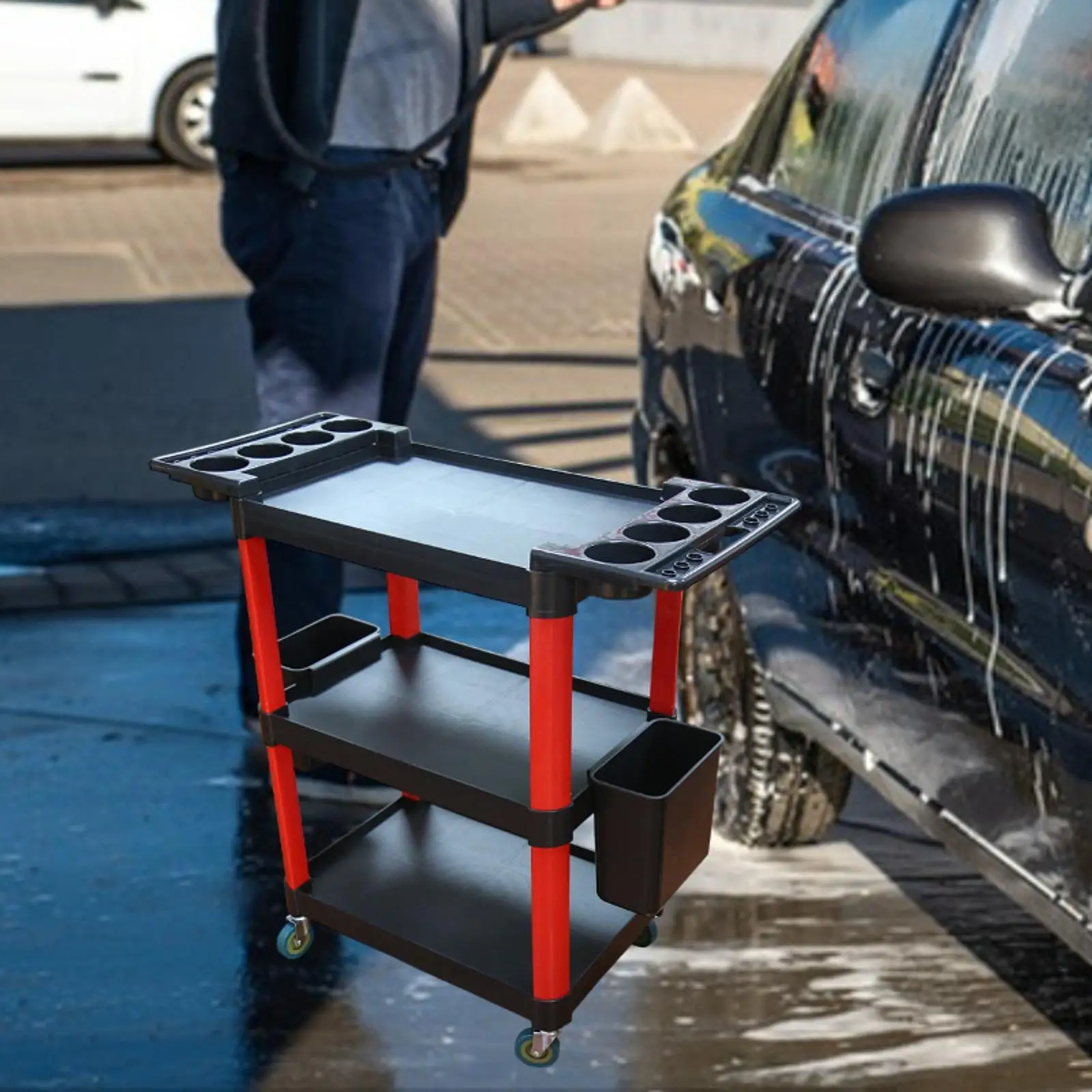 Тележка на колесиках Тележка для инструментов для детализации автомобиля 3-уровневая тележка для мытья Практичный органайзер, тележка для обслуживания детализации Хранение инструментов
Тележка на колесиках Тележка для инструментов для детализации автомобиля 3-уровневая тележка для мытья Практичный органайзер, тележка для обслуживания детализации Хранение инструментов