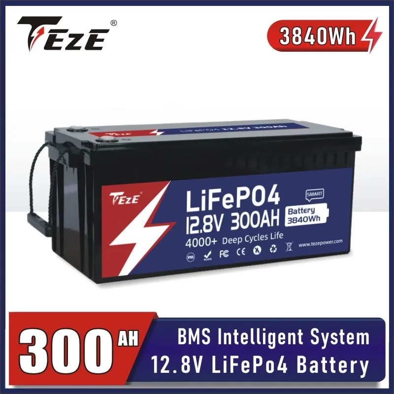 TEZE 12V 300AH LifePo4 Battery Pack 3840Wh Cycle 6000+ Built-in BMS DIY 24V 48V Energy Storage System For RV Boat TAX FREE
TEZE 12V 300AH LifePo4 Battery Pack 3840Wh Cycle 6000+ Built-in BMS DIY 24V 48V Energy Storage System For RV Boat TAX FREE